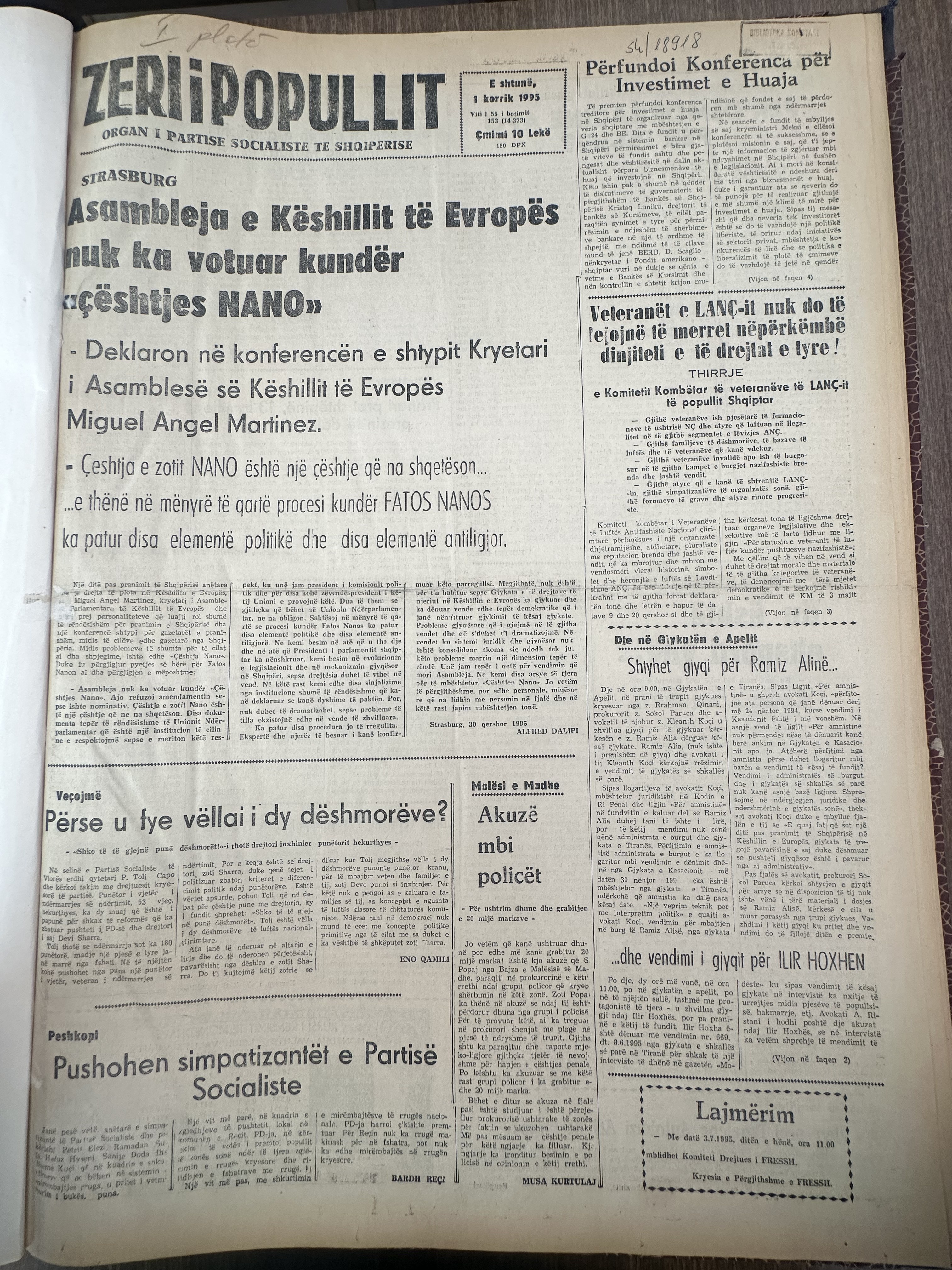 Zëri i Popullit 1995-07-01